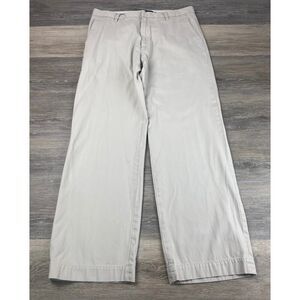 Banana Republic Dawson Khaki Pants Wide Leg Casual Trousers Size 35/34 (33) Flaw